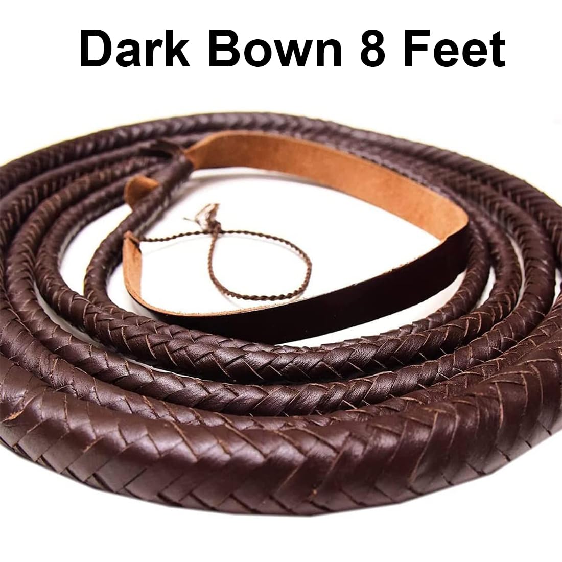 Bullwhip 8ft Genuine Leather Indiana Jones Style Whip for